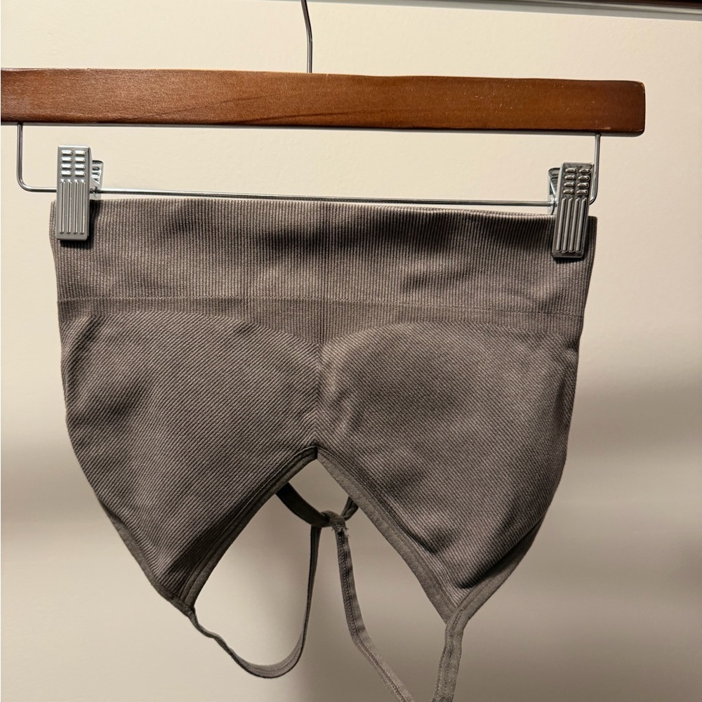 JoyLab Charcoal Ribbed Bralette